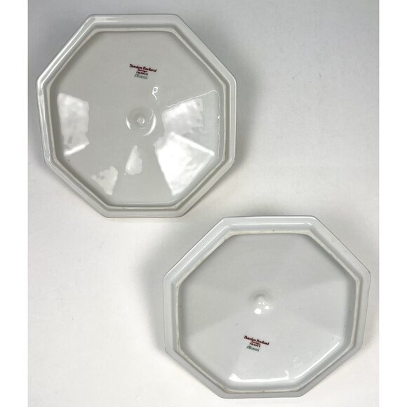2 Theodore Haviland Limoges 1925-36 Miami Octagonal Ivory Floral COVERED DISHES - Picture 7 of 8